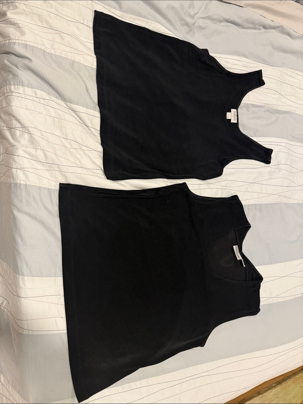 Three vintage Chico's Travelers Tank tops size 3, (12 to 14) 1 black,1 deep navy